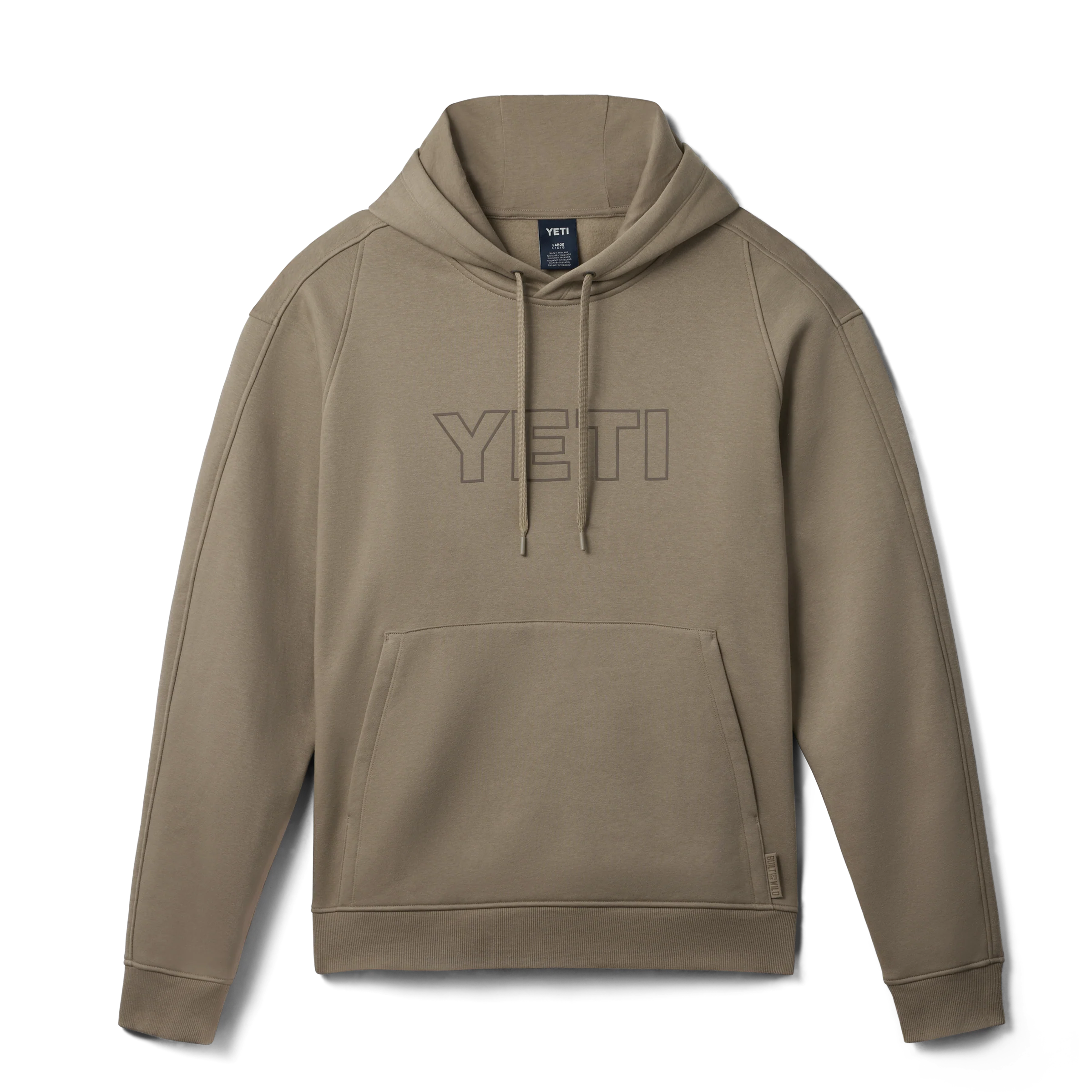 YETI® Logo Built for the Wild Fleece Hoodie Taupe